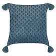 BELIANI - Lot de 2 coussins décoratifs RIBES Velours 45 x 45 cm Bleu foncé Motif floral - vignette