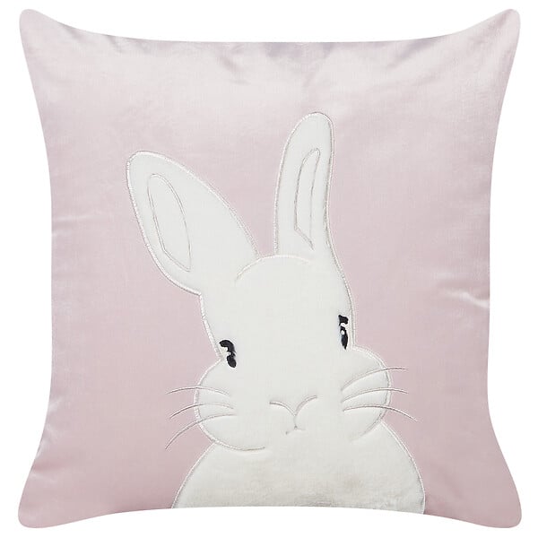 BELIANI - Lot de 2 coussins décoratifs IBERIS Velours 45 x 45 cm Rose - large