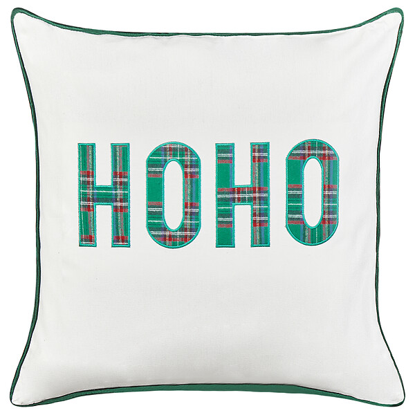 BELIANI - Lot de 2 coussins décoratifs JOYCANDY Coton 45 x 45 cm Blanc Motif de Noël - large