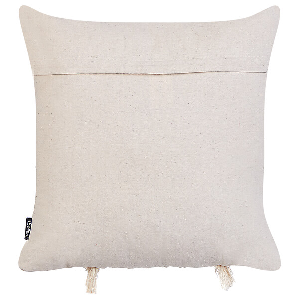 BELIANI - Lot de 2 coussins décoratifs KALAM Coton 45 x 45 cm Beige clair Motif géométrique - large