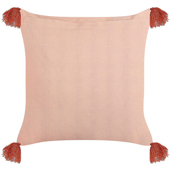 BELIANI - Lot de 2 coussins décoratifs RUMHORA Velours 45 x 45 cm Rose Motif floral - large