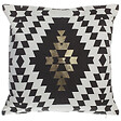 BELIANI - Lot de 2 coussins décoratifs COLEUS Coton 45 x 45 cm Noir Motif géométrique - vignette