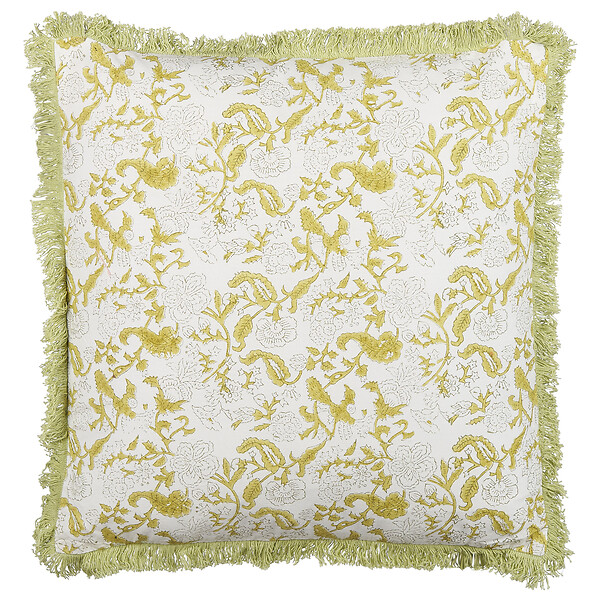 BELIANI - Lot de 2 coussins décoratifs FILIX Coton 45 x 45 cm Vert Motif floral - large
