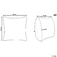 BELIANI - Lot de 2 coussins décoratifs MAYS Coton 45 x 45 cm Blanc Motif géométrique - vignette
