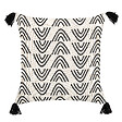 BELIANI - Lot de 2 coussins décoratifs MAYS Coton 45 x 45 cm Blanc Motif géométrique - vignette