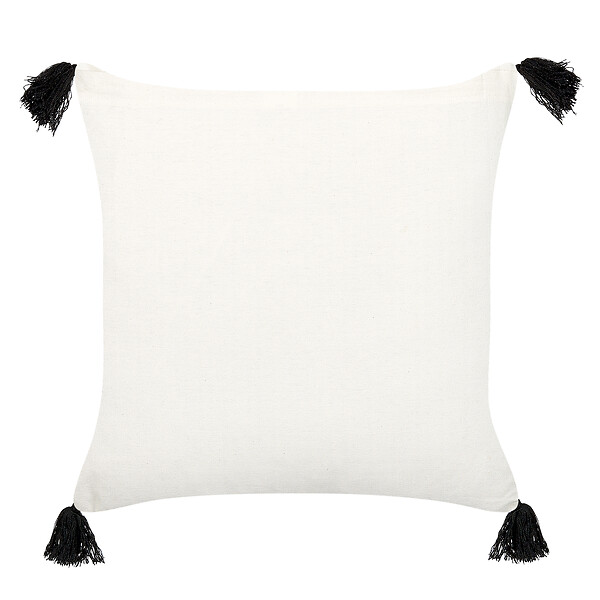 BELIANI - Lot de 2 coussins décoratifs MAYS Coton 45 x 45 cm Blanc Motif géométrique - large