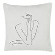 BELIANI - Lot de 2 coussins décoratifs MEADOWFOAM Coton 45 x 45 cm Blanc Motif abstrait - vignette