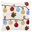 BELIANI - Lot de 2 coussins décoratifs PALMIER Velours 45 x 45 cm Blanc cassé Motif de Noël - vignette
