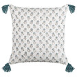 BELIANI - Lot de 2 coussins décoratifs CORNUS Coton 45 x 45 cm Bleu Motif floral - vignette
