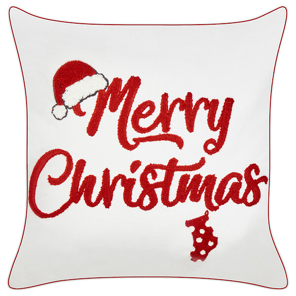 BELIANI - Lot de 2 coussins décoratifs PIZZELLE Coton 45 x 45 cm Blanc cassé Motif de Noël - large