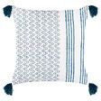 BELIANI - Lot de 2 coussins décoratifs TILIA Coton 45 x 45 cm Bleu Motif géométrique - vignette