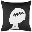 BELIANI - Lot de 2 coussins décoratifs MANDEVILLA Velours 45 x 45 cm Noir Motif abstrait - vignette