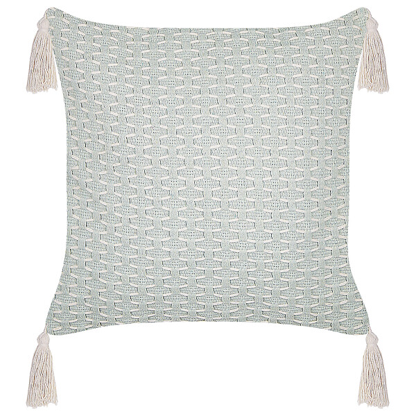 BELIANI - Lot de 2 coussins décoratifs HAKONE 42 x 42 cm Vert menthe Motif géométrique - large