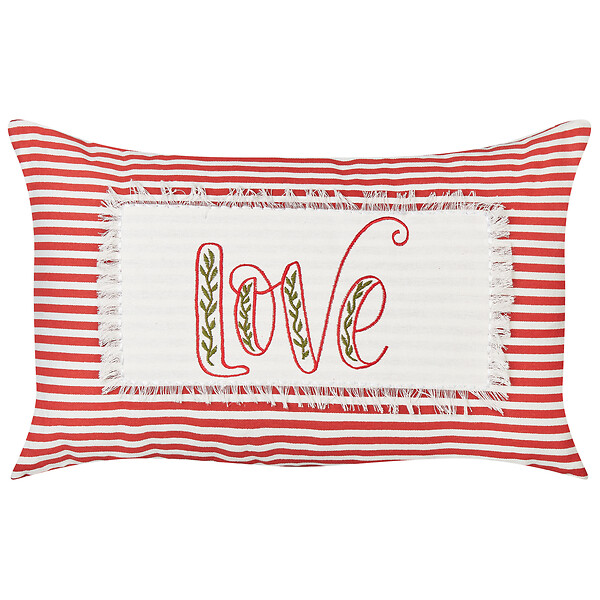BELIANI - Lot de 2 coussins décoratifs ALSINE Coton 30 x 50 cm Rouge À rayure - large