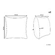 BELIANI - Lot de 2 coussins décoratifs HAZEL Coton 45 x 45 cm Blanc Motif géométrique - vignette