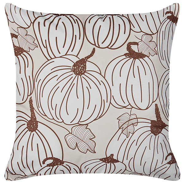 BELIANI - Lot de 2 coussins décoratifs GOURD Velours 45 x 45 cm Beige Motif de plante - large