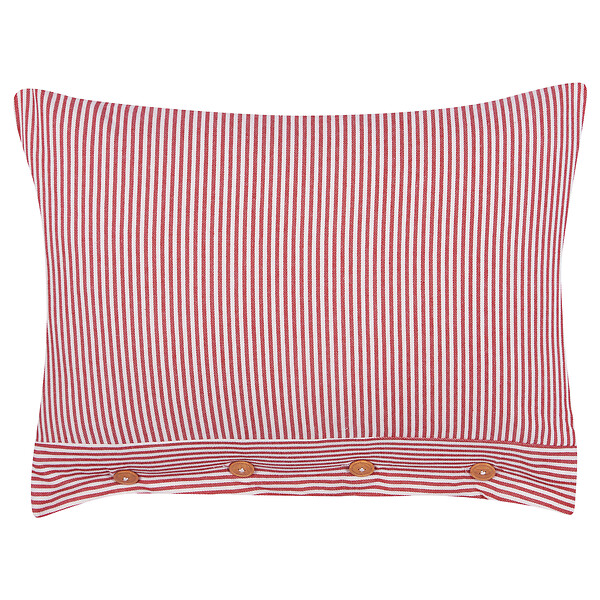 BELIANI - Lot de 2 coussins décoratifs AALITA Coton 40 x 60 cm Rouge À rayure - large