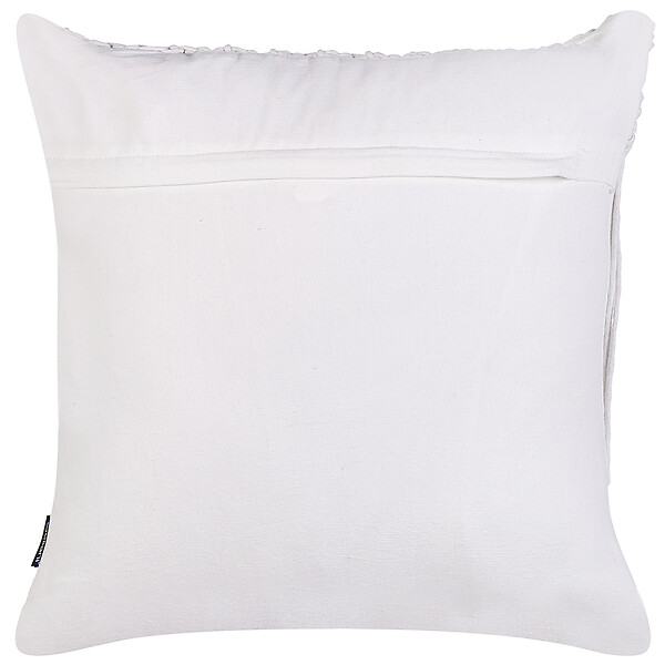 BELIANI - Lot de 2 coussins décoratifs BAMIAN Coton 45 x 45 cm Blanc cassé Motif géométrique - large