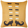 BELIANI - Lot de 2 coussins décoratifs COVASNA Velours 45 x 45 cm Orange Motif abstrait - vignette