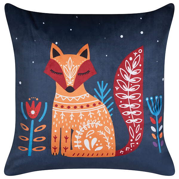 BELIANI - Lot de 2 coussins décoratifs FIRESPIKE Velours 45 x 45 cm Bleu foncé - large