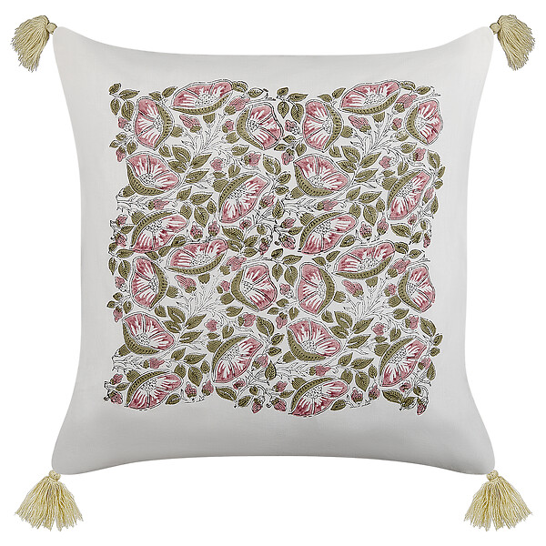 BELIANI - Lot de 2 coussins décoratifs CARISSA Coton 45 x 45 cm Multicolore Motif floral - large