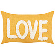 BELIANI - Lot de 2 coussins décoratifs LOVE Coton 30 x 50 cm Jaune - vignette