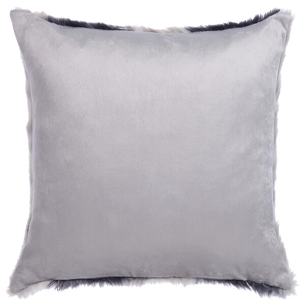 BELIANI - Lot de 2 coussins décoratifs HORDEUM Fourrure synthétique 45 x 45 cm Gris À rayure - large