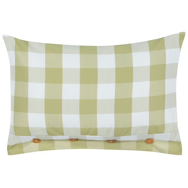 BELIANI - Lot de 2 coussins décoratifs TAMNINE 40 x 60 cm Vert clair À carreaux - large