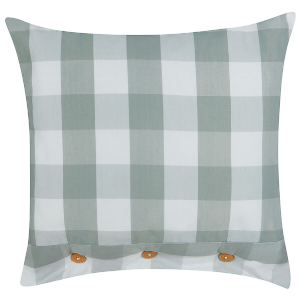 BELIANI - Lot de 2 coussins décoratifs TAMNINE 45 x 45 cm Vert menthe À carreaux - large