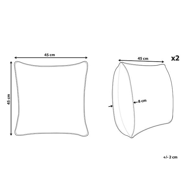 BELIANI - Lot de 2 coussins décoratifs PRALINE Velours 45 x 45 cm Blanc Motif de Noël - large