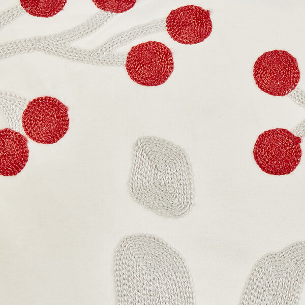 BELIANI - Lot de 2 coussins décoratifs PRALINE Velours 45 x 45 cm Blanc Motif de Noël - large