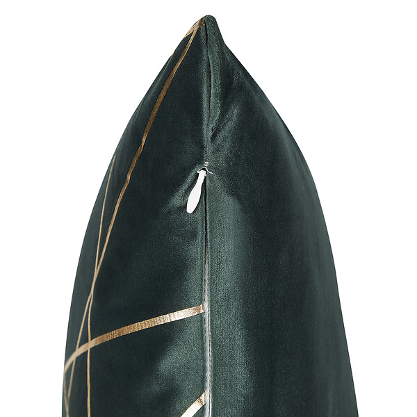 BELIANI - Lot de 2 coussins décoratifs PINUS 45 x 45 cm Velours Vert foncé Motif géométrique - large