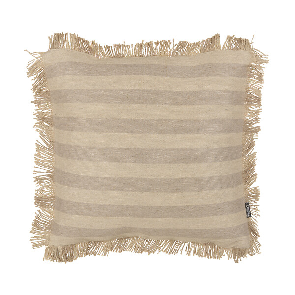 BELIANI - Lot de 2 coussins décoratifs CIRSIUM Jute 45 x 45 cm Beige À rayure - large