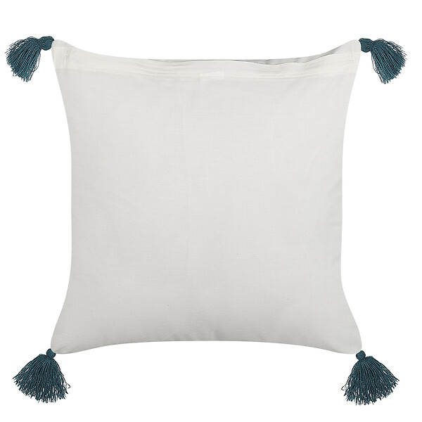 BELIANI - Lot de 2 coussins décoratifs RUMEX Coton 45 x 45 cm Bleu Motif floral - large