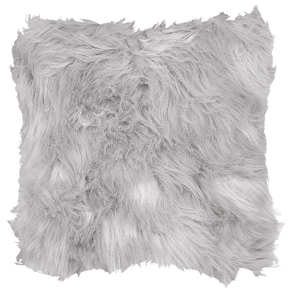 BELIANI - Lot de 2 coussins décoratifs LUBHA Fourrure synthétique 42 x 42 cm Gris clair Unicolore - large