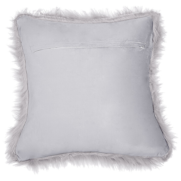 BELIANI - Lot de 2 coussins décoratifs LUBHA Fourrure synthétique 42 x 42 cm Gris clair Unicolore - large