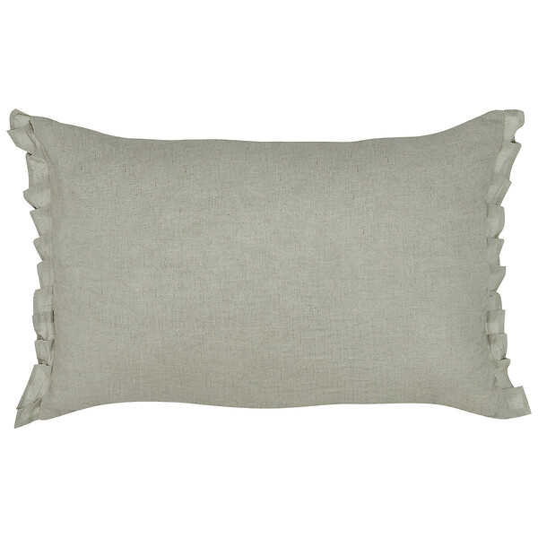 BELIANI - Lot de 2 coussins décoratifs SASSAFRAS Lin 30 x 45 cm Gris clair Unicolore - large