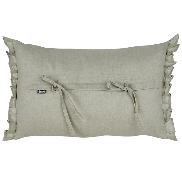 BELIANI - Lot de 2 coussins décoratifs SASSAFRAS Lin 30 x 45 cm Gris clair Unicolore - large