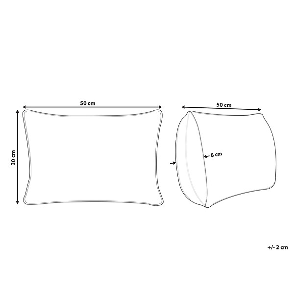 BELIANI - Lot de 2 coussins décoratifs BANORI Lin 30 x 50 cm Blanc Unicolore - large
