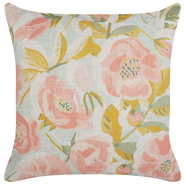 BELIANI - Lot de 2 coussins décoratifs ZAHRIYE 45 x 45 cm Rose Motif floral - large