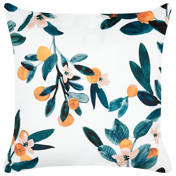 BELIANI - Lot de 2 coussins décoratifs KNAUTIA Velours 45 x 45 cm Multicolore Motif de plante - large