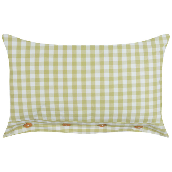 BELIANI - Lot de 2 coussins décoratifs TALYA 40 x 60 cm Vert olive À carreaux - large