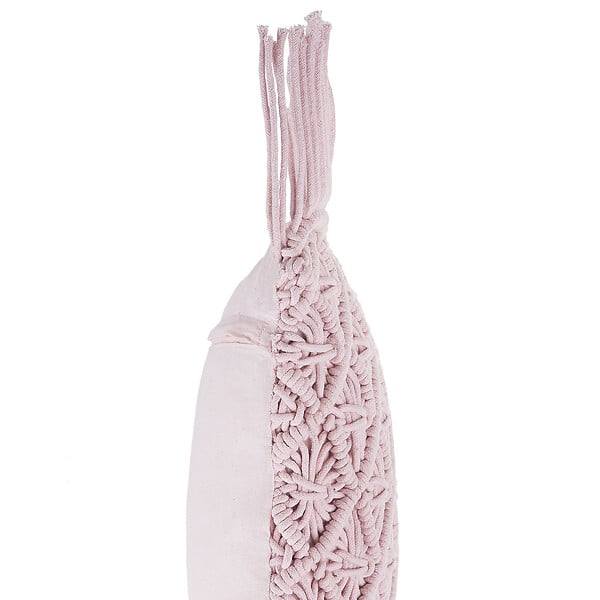 BELIANI - Lot de 2 coussins décoratifs YANIKLAR Coton 40 x 40 cm Rose Motif géométrique - large