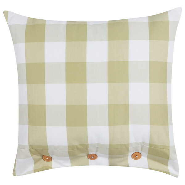 BELIANI - Lot de 2 coussins décoratifs TAMNINE 45 x 45 cm Vert clair À carreaux - large
