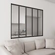 AICA SANITAIRE - Verrière Atelier en 5 vitrage fixe en cadre noir H.108cm x L.153cm verrière fixe kit de verrière et vitrage - vignette