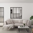 AICA SANITAIRE - Verrière Atelier en 4 vitrage fixe en cadre noir H.108cm x L.123cm verrière fixe kit de verrière et vitrage - vignette