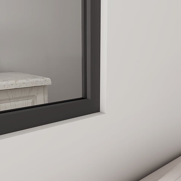 AICA SANITAIRE - Verrière Atelier en 4 vitrage fixe en cadre noir H.108cm x L.123cm verrière fixe kit de verrière et vitrage - large