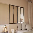 AICA SANITAIRE - Verrière transparents 4 carreaux H.108cm x L.123cm Verrière Atelier en aluminium noir mat - vignette