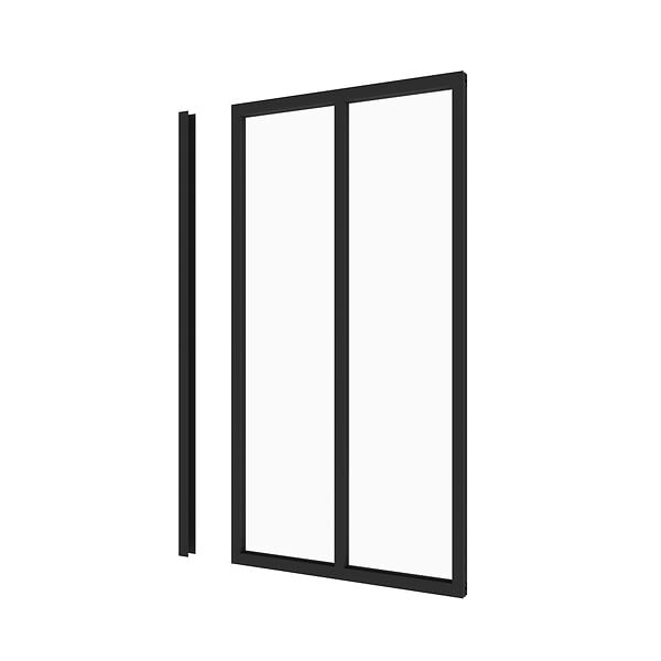 AICA SANITAIRE - Verrière transparents 2 carreaux H.108cm x L.63cm Verrière Atelier en aluminium noir mat - large