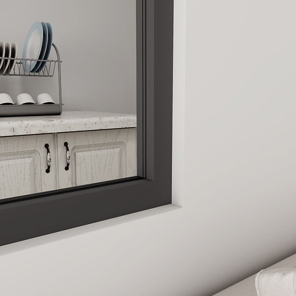 AICA SANITAIRE - Verrière Atelier  en 2 vitrage fixe en cadre noir H.108cm x L.63cm verrière fixe kit de verrière et vitrage - large